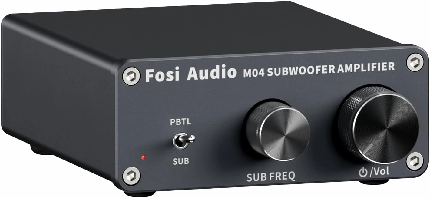 Fosi Audio M04 Subwoofer Amplifier for Home Theater Mono Channel Digital Class D Integrated Power Amp for Passive Speakers Subwoofer integrated amplifier,stereo receiver,hi-fi amp combo,
