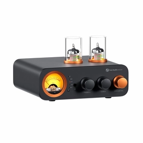 Fosi Audio MC331 Tube Integrated Amplifier with DAC, 2 Channel Home Audio Stereo Power Amp for HiFi Bookshelf Speakers/3.5mm Headphones, Vintage VU Meter Preamp with Bluetooth and USB/Opt/Coax/RCA integrated amplifier,stereo receiver,hi-fi amp combo,