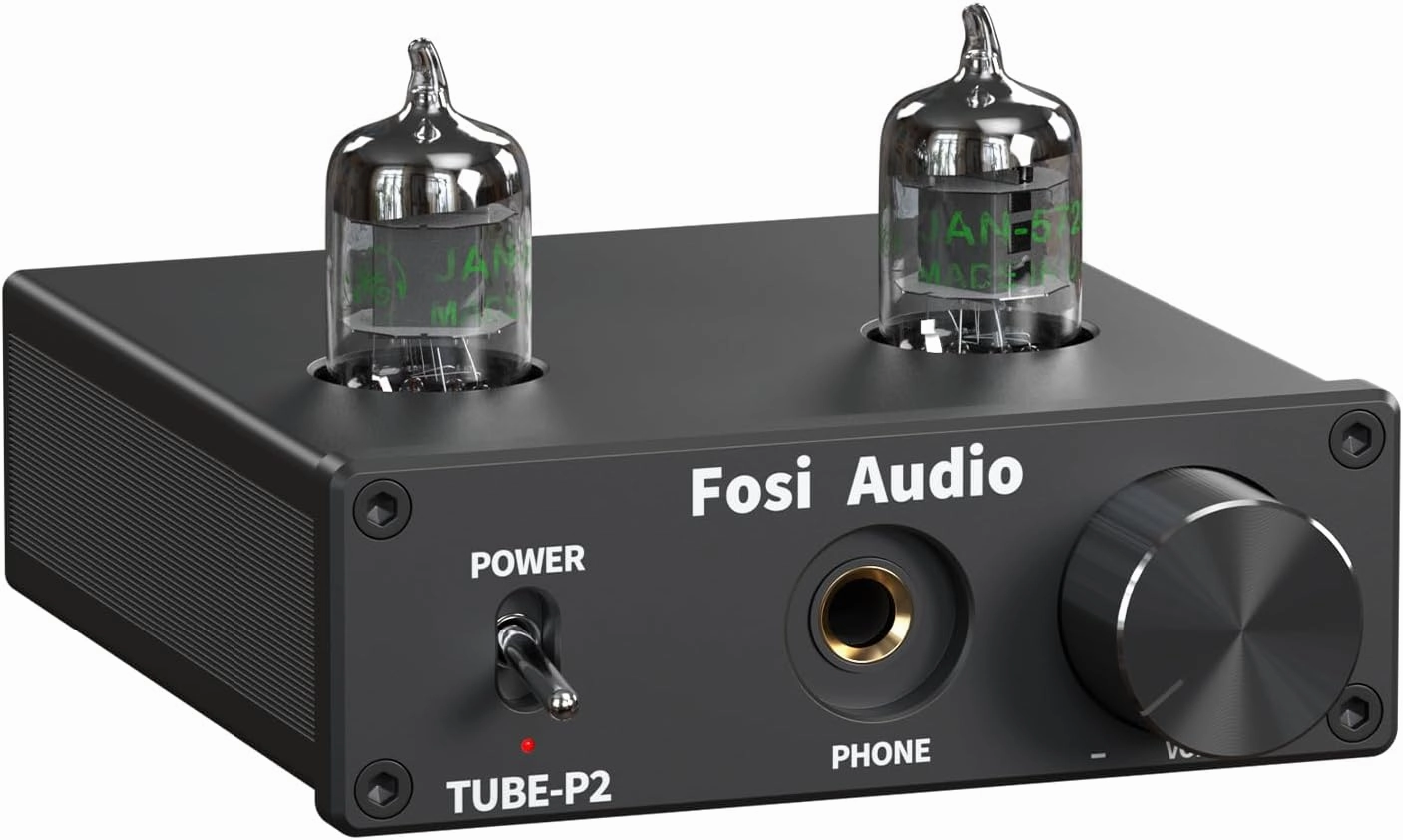 Fosi Audio P2 Headphone Amplifier Vacuum Tube Headphone Amp Mini Hi-Fi Stereo Audio with Low Ground Noise Output Protection headphone amplifier,portable amp,desktop headphone amp,
