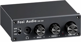 Fosi Audio Q4 DAC Headphone Amp for PC, Desktop Digital to Analog Audio Converter for Home Stereo Amplifier and Powered Speakers, PC-USB/Optical/Coaxial Inputs, 3.5mm Headphone/RCA Outputs power amplifier,stereo amp,hi-fi power amp,