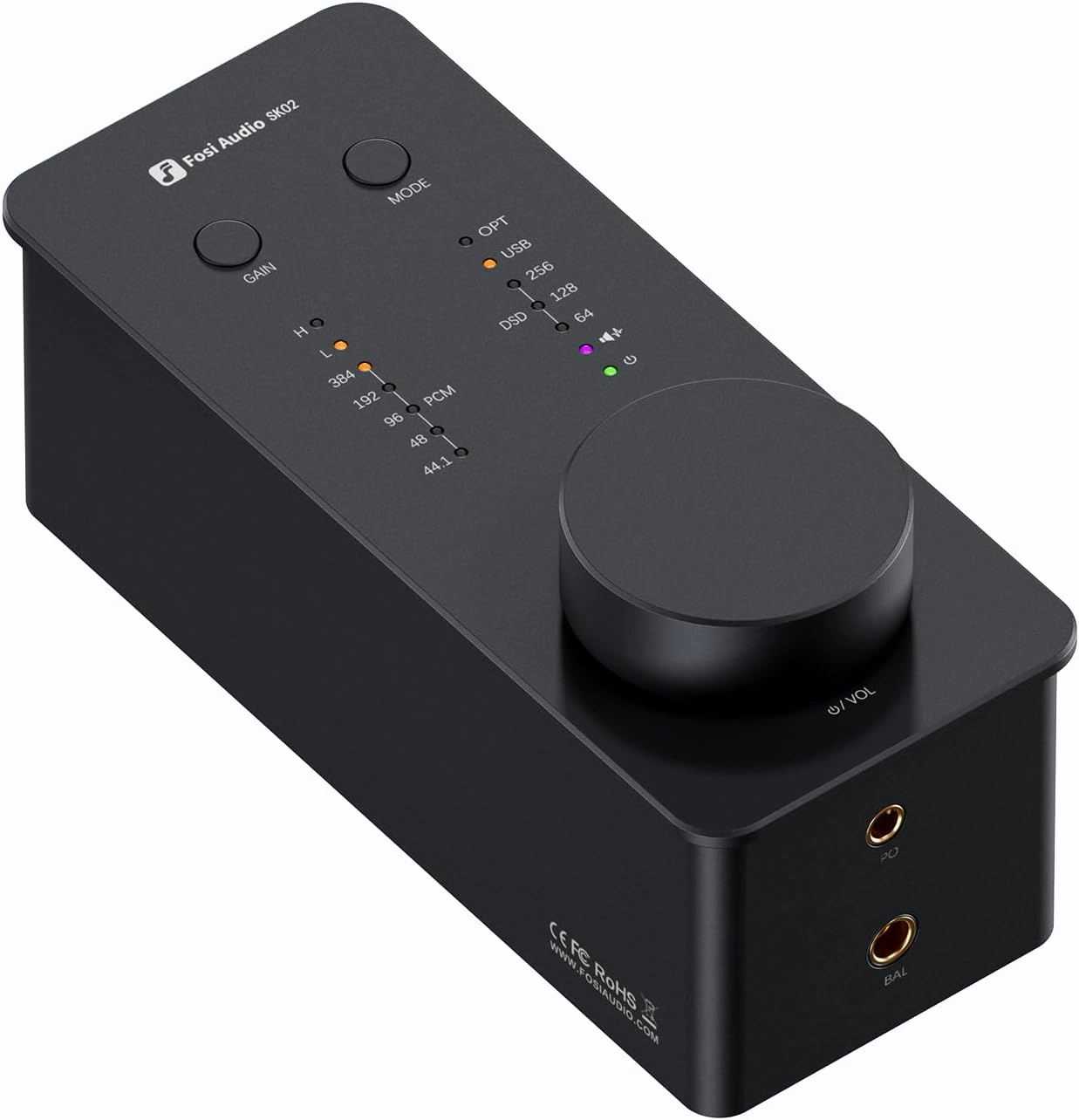Fosi Audio SK02 DAC Amp Headphone Amplifier Desktop USB C to AUX Digital to Analog Audio Converter Adapter Preamp Optical to 3.5mm 4.4mm Balanced Combo for Home Audio System hi-res portable player,digital audio player,DAP lossless,