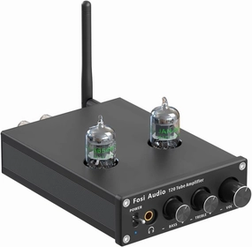 Fosi Audio T20 Bluetooth 5.0 Tube Amplifier Headphone Amp Support aptX HD Stereo Receiver 2 Channel Class D Digital Mini Hi-Fi Power Amp for Home Passive Speakers with 5654W Vacuum Tubes tube amplifier,valve amp,audiophile tube stereo,