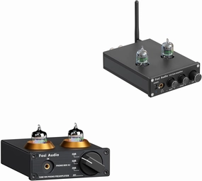 Fosi Audio T20 Bluetooth 5.0 Tube Amplifier Headphone Amp Support aptX HD Stereo Receiver and Box X2 Phono Preamp, Mini Stereo Audio Hi-Fi Preamplifier with Gain Gear phono preamp,turntable amplifier,record player preamp,