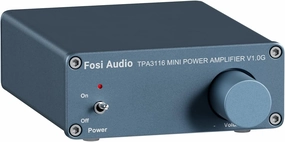Fosi Audio V1.0G 2 Channel Class D Mini Stereo Amplifier for Home Speakers TPA3116 50W x 2 with Power Supply integrated amplifier,stereo receiver,hi-fi amp combo,