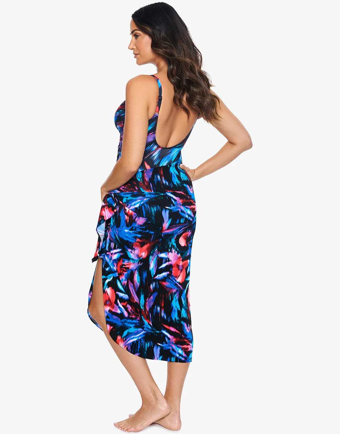 Fuego Flora Sarong - Black Multi