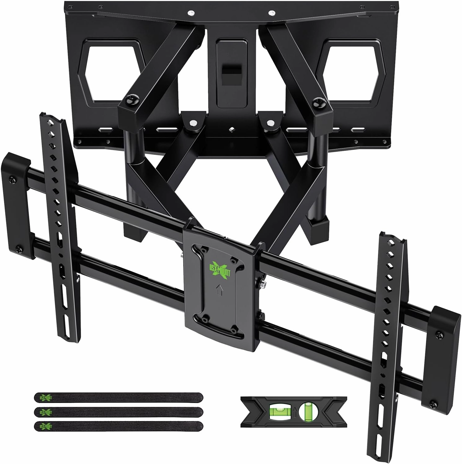 Full Motion Mount, USX MOUNT UL Listed TV Wall Mount for Most 42-84 inch TVs, Holds up to 120lbs, Max VESA 600x400mm, Swivel TV Bracket with Dual Articulating Arms Tilt Rotation Fits 16" Wood Stud speaker wall mount,audio bracket,AV wall mounting,