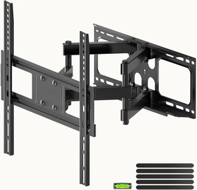 Full Motion TV Wall Mount for Most 26"-70" Flat/Curved TV, Swivel Tilt Bracket with Articulating Dual Arms, Support 100lbs, Max VESA 400x400mm, Fits 12/16" Wood Stud (MA570) speaker wall mount,audio bracket,AV wall mounting,