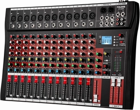 FULODE CT120S 12channel mixer audio,Console with Bluetooth USB, dj mixer,dj equipment for Computer Recording Input, 48V Power, Beginners mixer console,audio mixing desk,DJ console,