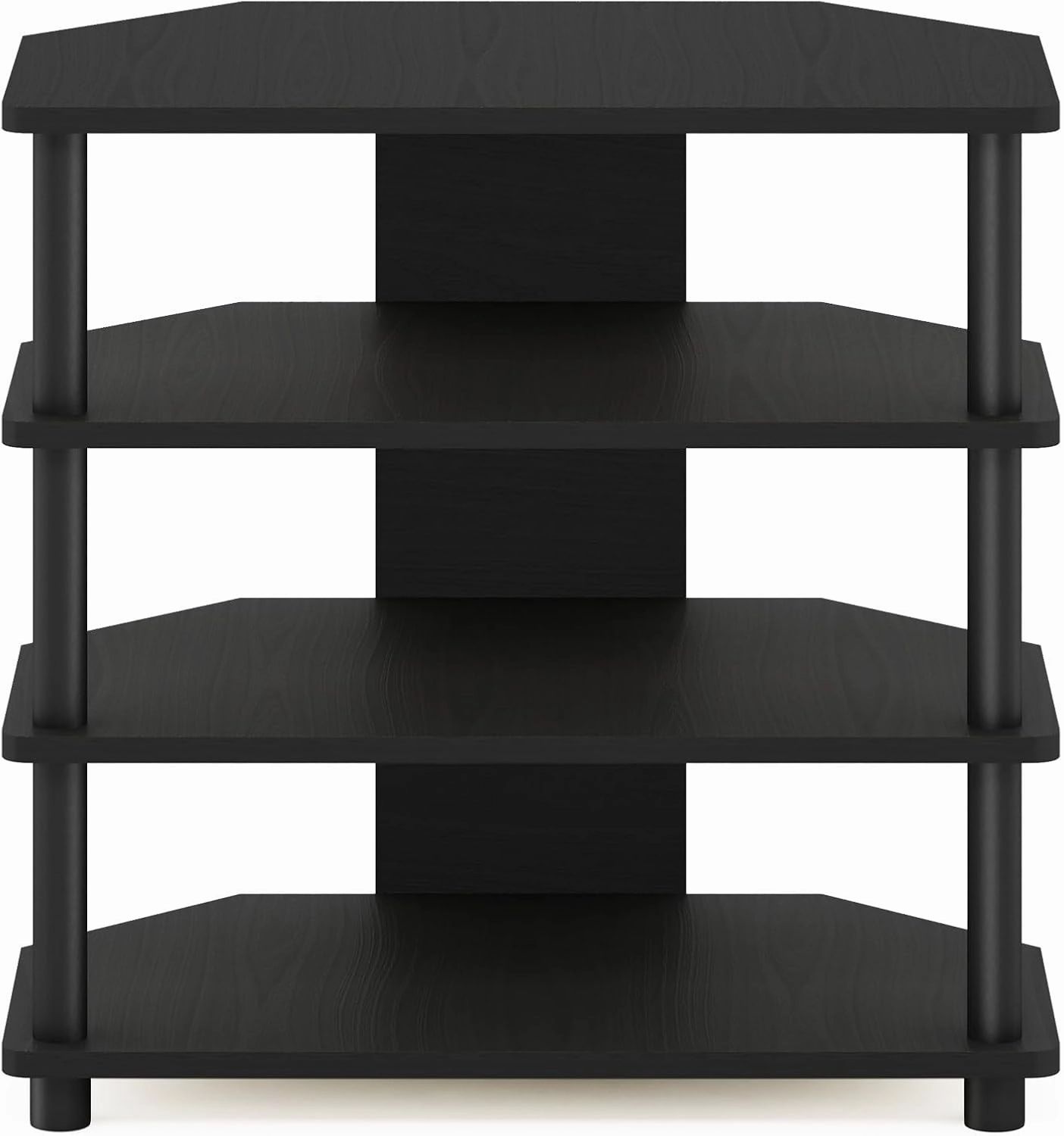 Furinno Turn-N-Tube Easy Assembly 4-Tier Petite Entertainment Center / TV Stand / TV Unit / TV Desk, Blackwood