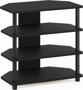 Furinno Turn-N-Tube Easy Assembly 4-Tier Petite Entertainment Center / TV Stand / TV Unit / TV Desk, Blackwood audio rack,hi-fi component stand,media shelf,