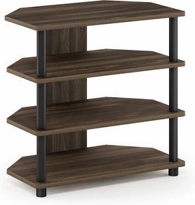 Furinno Turn-N-Tube Easy Assembly 4-Tier Petite Entertainment Center / TV Stand / TV Unit / TV Desk, Columbia Walnut/Black audio rack,hi-fi component stand,media shelf,