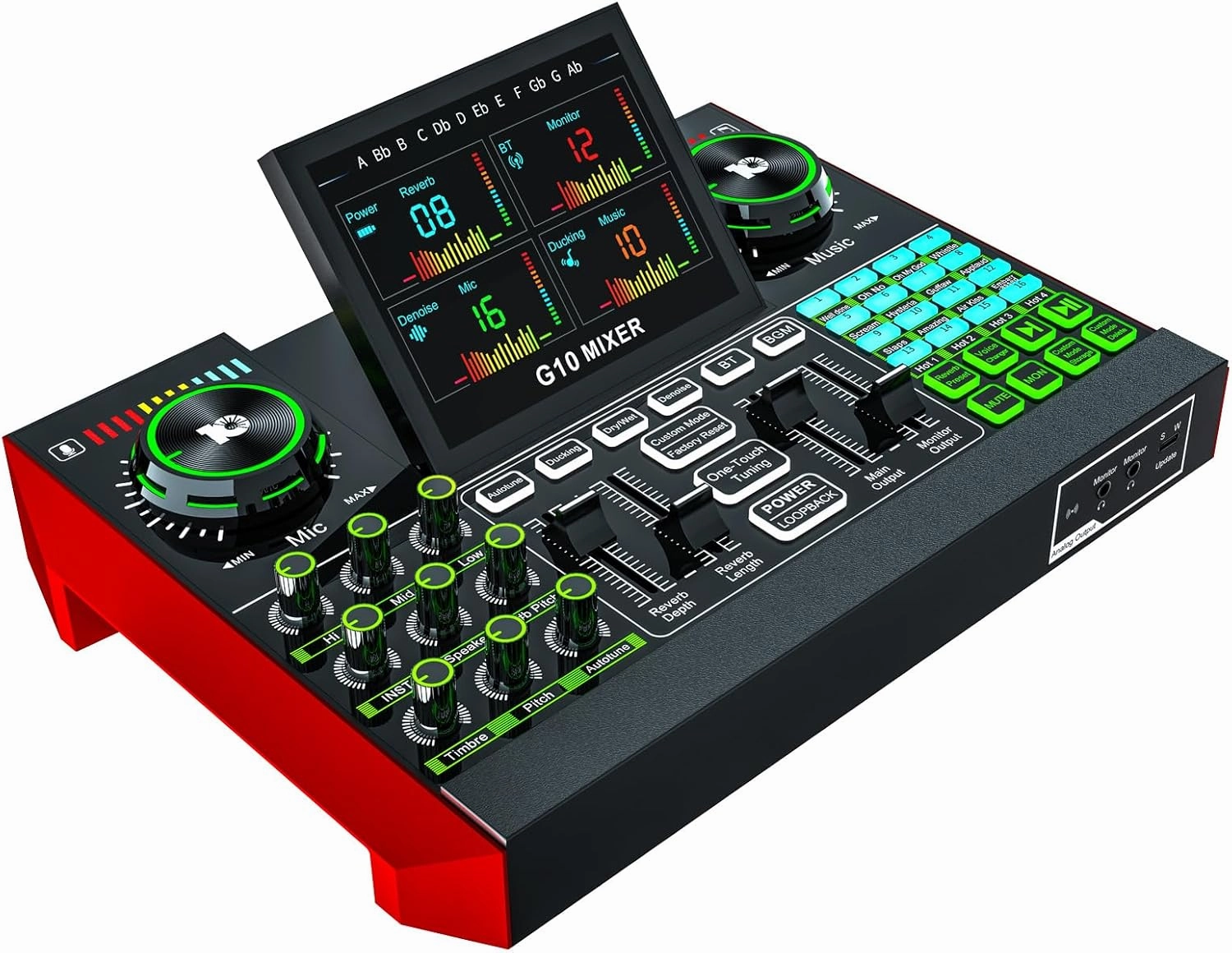 G10 Gaming Audio MixerPodcast Equipment Live Sound Card for StreamingAudio Interface DJ Mixer Sound Card/Board Condenser Microphone for Tiktok Gaming Video Content Creator Kit. audio interface,USB interface,music recording input,