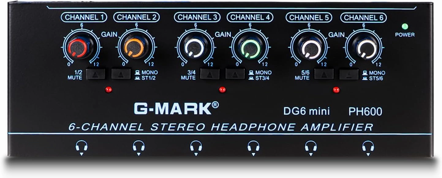 G-MARK DG6Mini Headphone Amp Ultra-Compact 6 Channels Stereo Headphone Amplifier headphone amplifier,portable amp,desktop headphone amp,