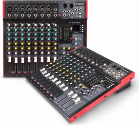 G-MARK MK800MP3 Professional Audio Mixer Sound Board 8 Channels Mixing Console with MP3 Player  48V Phantom Power Digital USB Bluetooth Reverb DJ Mixer Audio for PC Karaoke Stage Studio Recording mixer console,audio mixing desk,DJ console,