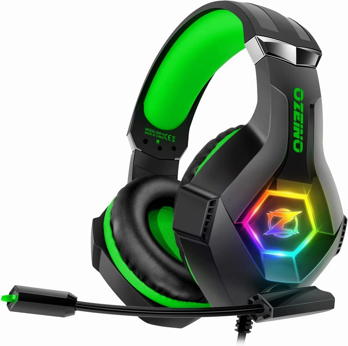 Gaming Headset for PC, Ps4, Ps5, Xbox Headset with 7.1 Surround Sound, Gaming Headphones with Noise Cancelling Mic RGB Light Over Ear Headphones for Xbox Series X/S, Switch-Green over-ear headphones,closed back headphones,wireless studio cans,