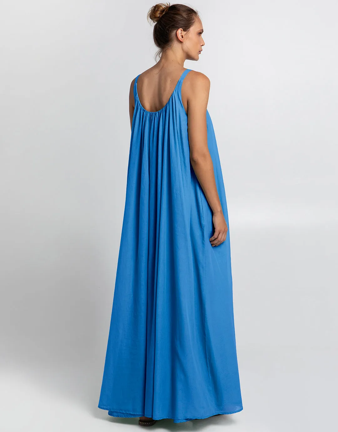 Gathered Maxi Dress - Blue Raf