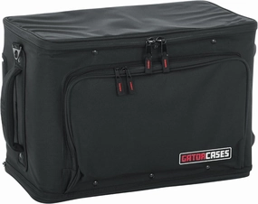 Gator Cases Lightweight Rack Bag with Removable Shoulder Strap, Pull handle, and Wheels, 4U Rack - 12.5" Rackable Depth (GR-RACKBAG-4UW) audio rack,hi-fi component stand,media shelf,