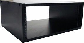 Gator Cases Wooden Studio Rack; 4U Size with 15.25" Depth; Black (GR-STUDIO-4U) audio rack,hi-fi component stand,media shelf,