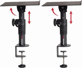 Gator Frameworks Desktop Clamp-On Studio Monitor and Speaker Stand with EVA foam Padded Surface, Angle Adjustable from 0 to 15  Set of 2 (GFWSPKSTMNDSKCMP) studio monitors,nearfield speakers,mixing reference monitors,