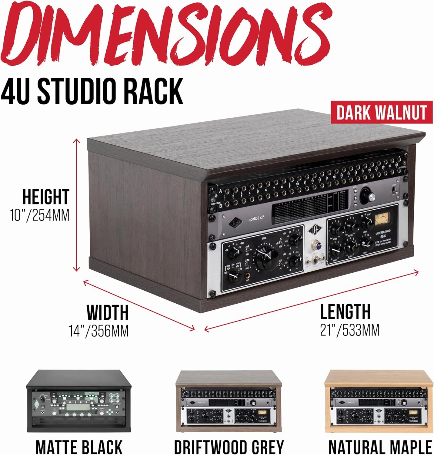 Gator Frameworks Elite Furniture Series 4U Wood Desktop Studio Rack in Natural Maple Finish (GFW-ELITERK-4U-MPL)