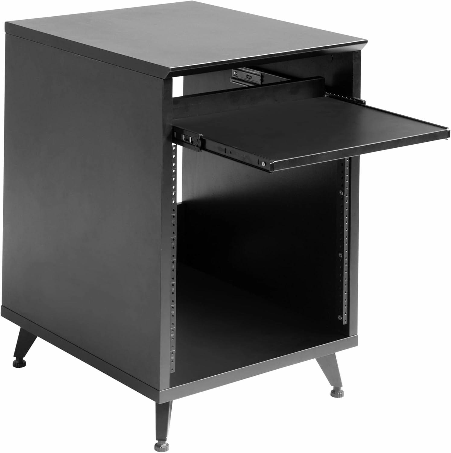 Gator Frameworks Elite Series 10U Studio Rack Desk with Slide-Out Tray and Rear Cable Passthrough, Black Finish (GFW-ELITEDESKRK-BLK)