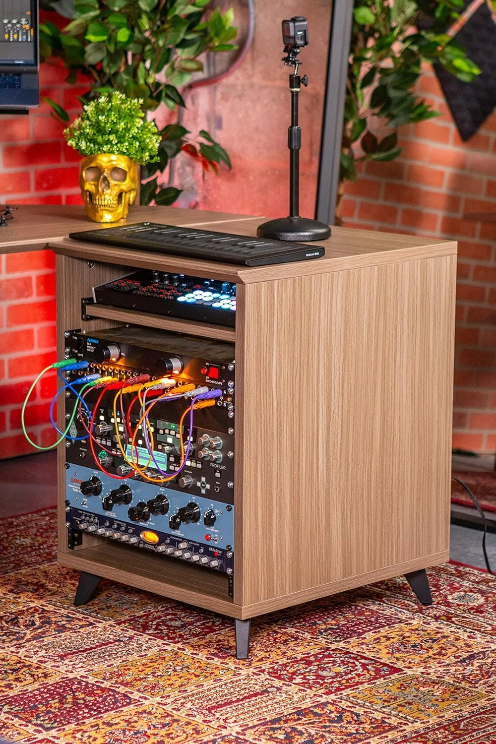 Gator Frameworks Elite Series 10U Studio Rack Desk with Slide-Out Tray and Rear Cable Passthrough, Black Finish (GFW-ELITEDESKRK-BLK)