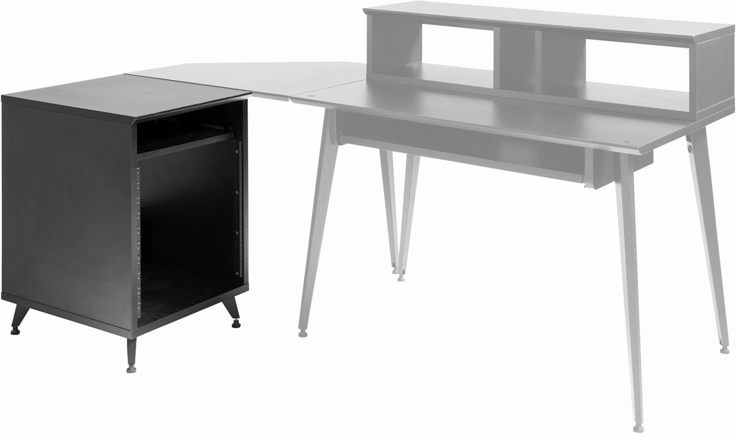 Gator Frameworks Elite Series 10U Studio Rack Desk with Slide-Out Tray and Rear Cable Passthrough, Black Finish (GFW-ELITEDESKRK-BLK)