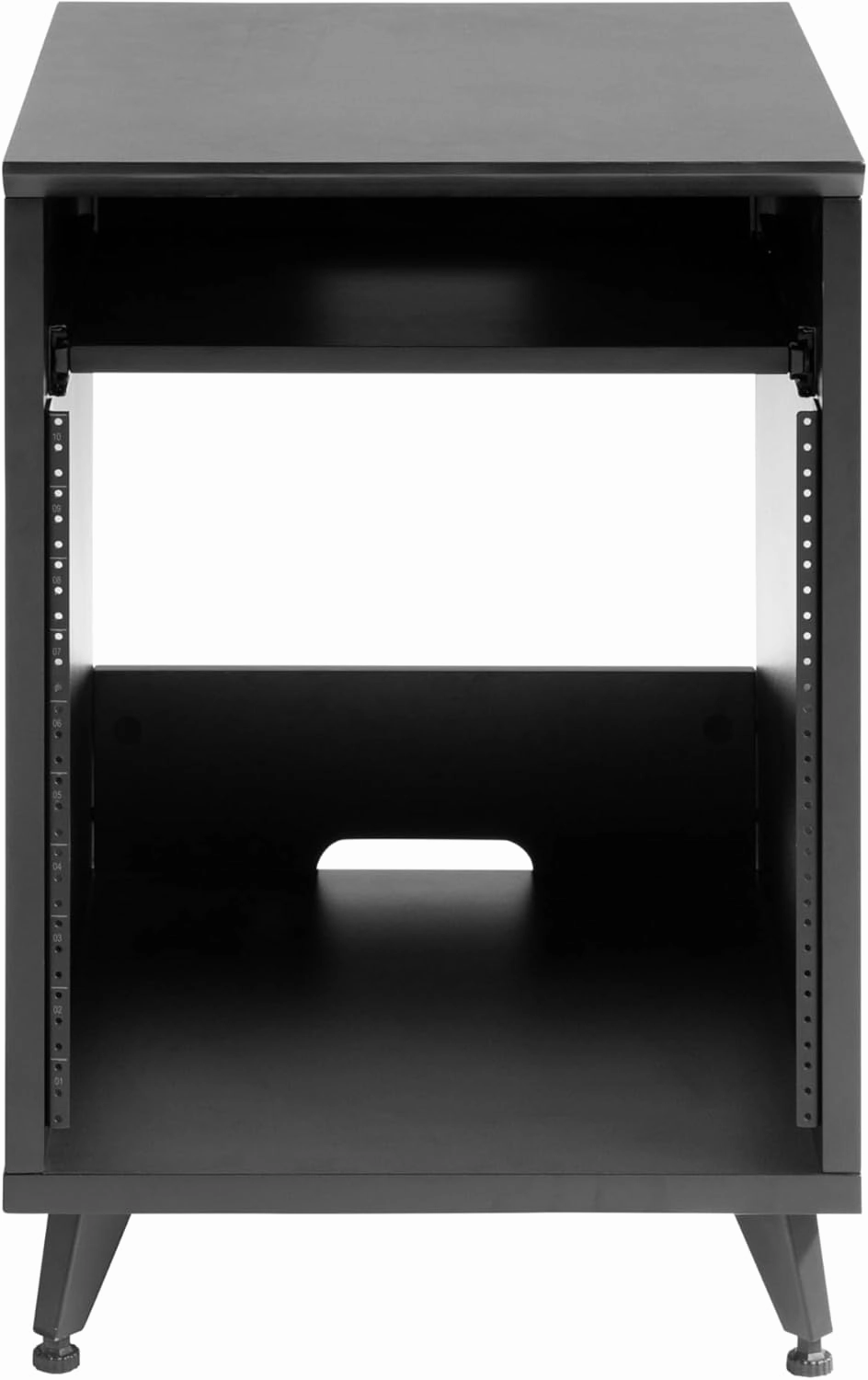 Gator Frameworks Elite Series 10U Studio Rack Desk with Slide-Out Tray and Rear Cable Passthrough, Black Finish (GFW-ELITEDESKRK-BLK)