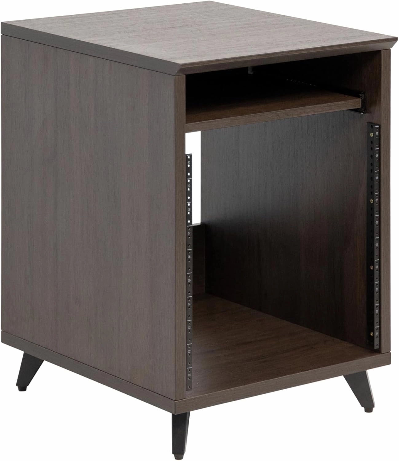 Gator Frameworks Elite Series 10U Studio Rack Desk with Slide-Out Tray and Rear Cable Passthrough, Dark Walnut Finish (GFW-ELITEDESKRK-BRN) audio rack,hi-fi component stand,media shelf,