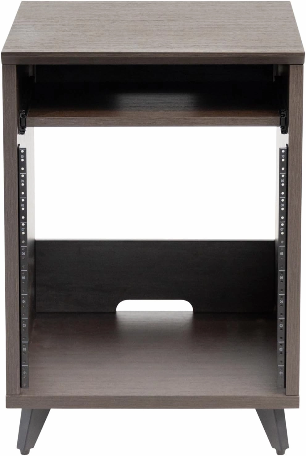 Gator Frameworks Elite Series 10U Studio Rack Desk with Slide-Out Tray and Rear Cable Passthrough, Dark Walnut Finish (GFW-ELITEDESKRK-BRN)