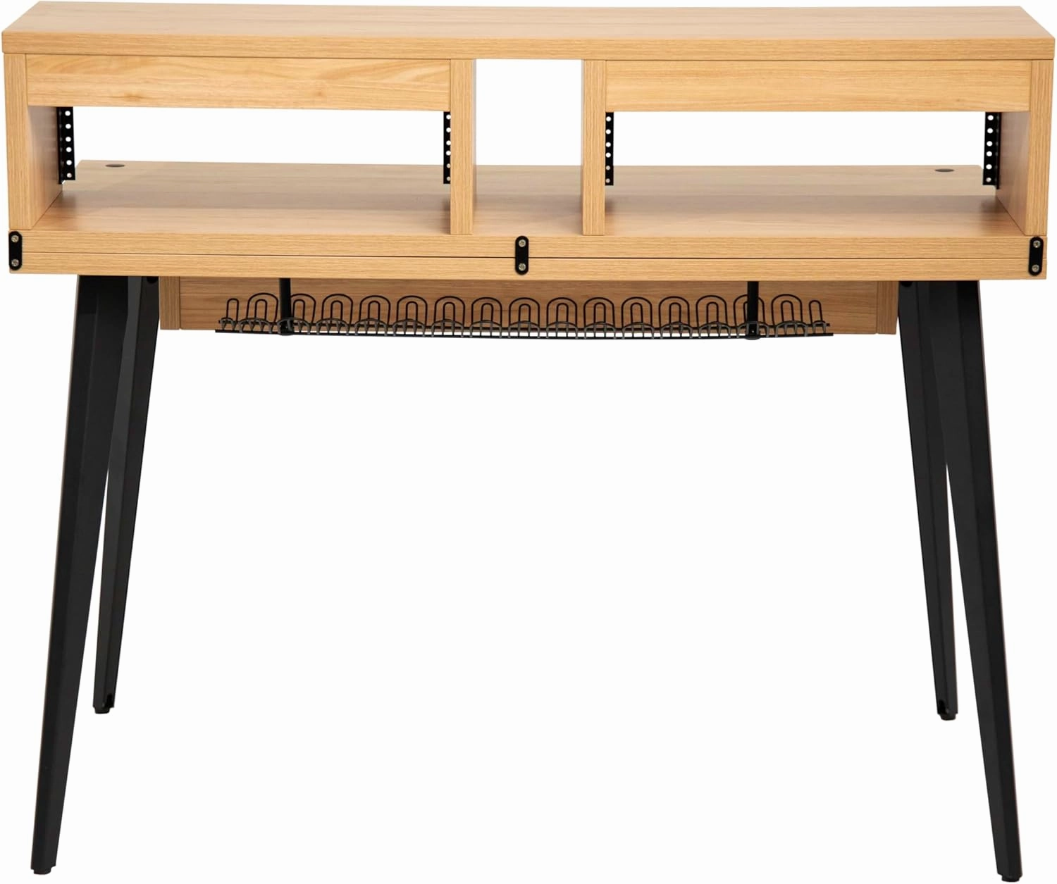 Gator Frameworks Elite Series Studio Desk Workstation with (8U) Adjustable Rack Shelves and Sliding Keyboard Tray; Natural Maple Finish (GFW-ELITEDESK-MPL)
