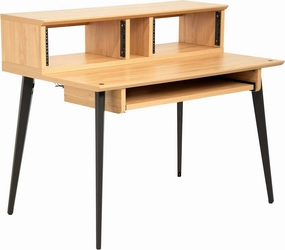 Gator Frameworks Elite Series Studio Desk Workstation with (8U) Adjustable Rack Shelves and Sliding Keyboard Tray; Natural Maple Finish (GFW-ELITEDESK-MPL) audio rack,hi-fi component stand,media shelf,