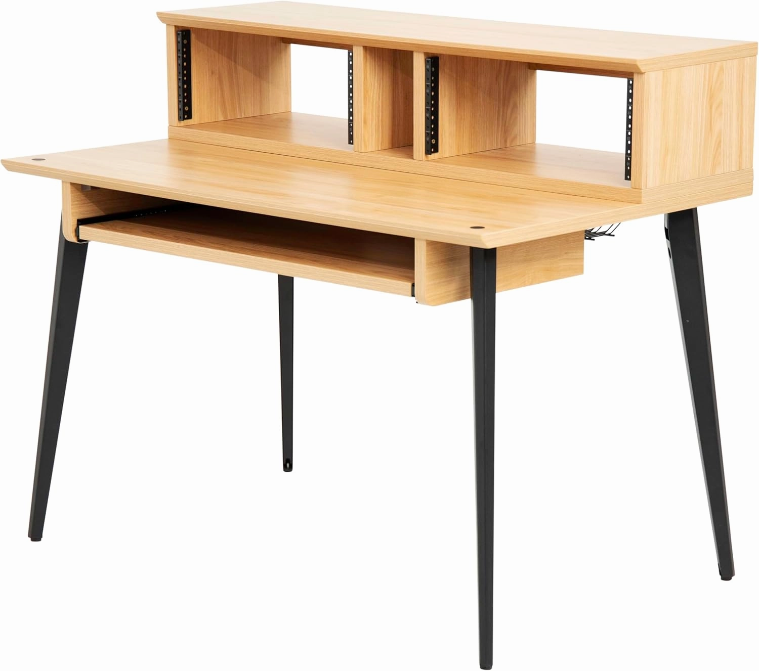 Gator Frameworks Elite Series Studio Desk Workstation with (8U) Adjustable Rack Shelves and Sliding Keyboard Tray; Natural Maple Finish (GFW-ELITEDESK-MPL)