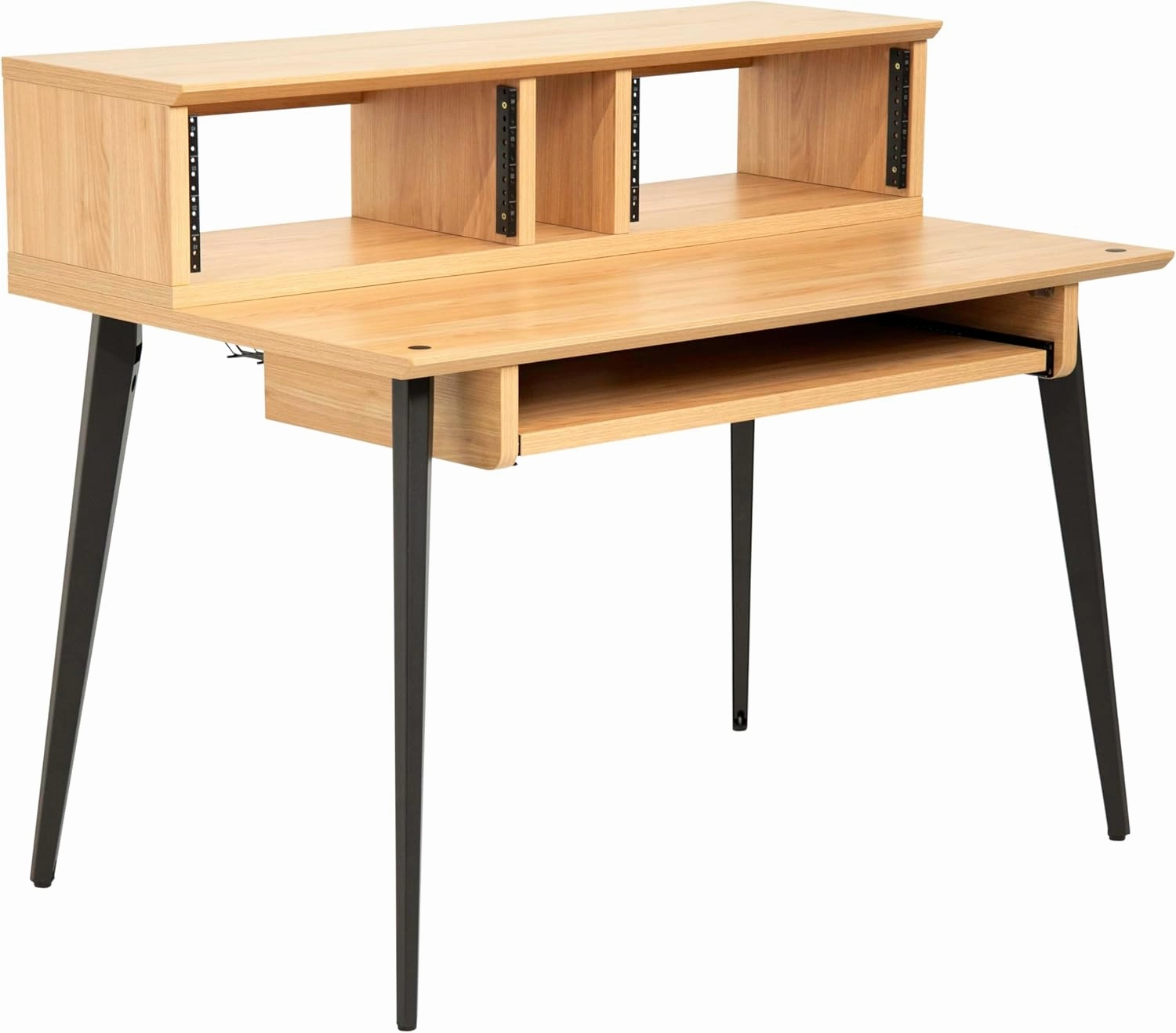 Gator Frameworks Elite Series Studio Desk Workstation with (8U) Adjustable Rack Shelves and Sliding Keyboard Tray; Natural Maple Finish (GFW-ELITEDESK-MPL) audio rack,hi-fi component stand,media shelf,