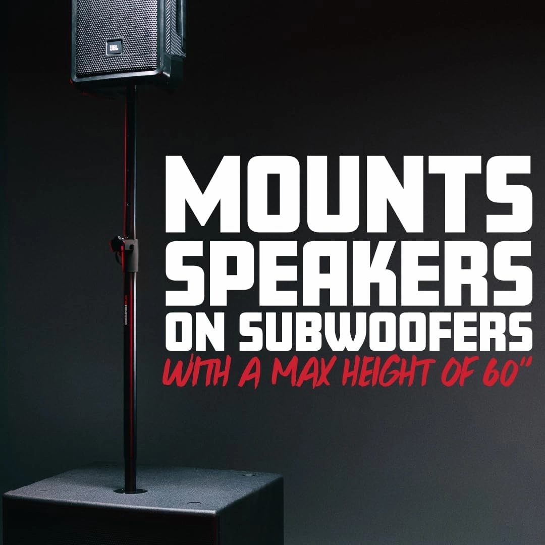 Gator Frameworks Standard Subwoofer/Speaker Pole Mount with Adjustable Height, (GFW-SPK-SUB60)