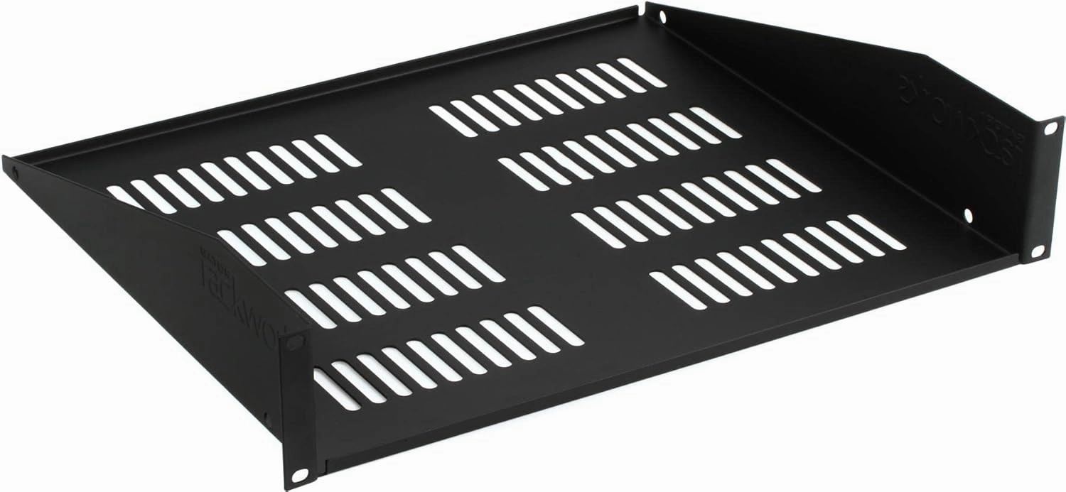 Gator Rackworks Universal Rack Mounting Vented Accessory Shelf, 2U Size - 15" Deep (GRW-SHELFVNT2) music server,hi-fi media server,digital audio storage,