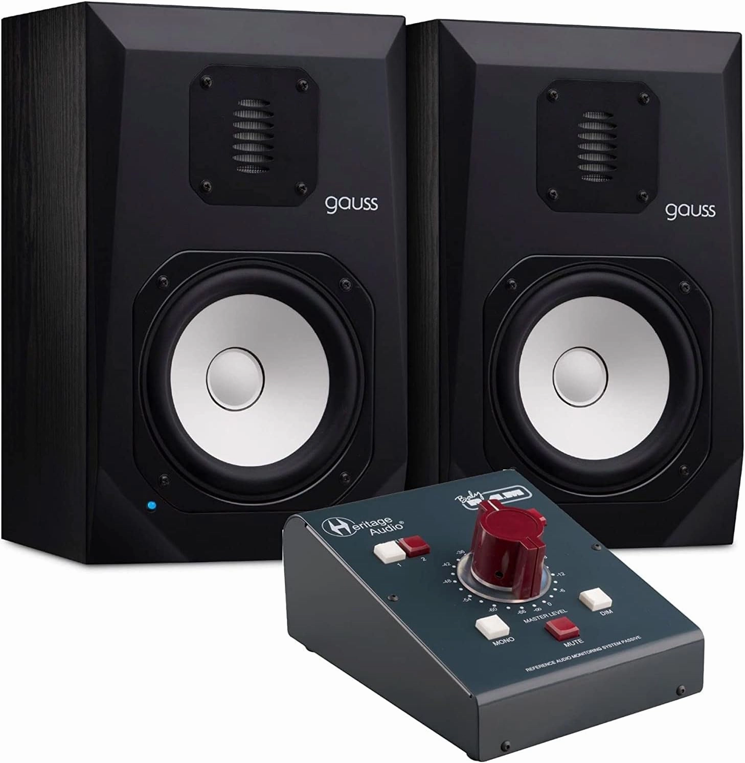 Gauss 7 Active Studio Monitor Pair w/Heritage Audio Baby Ram Controller studio monitors,nearfield speakers,mixing reference monitors,