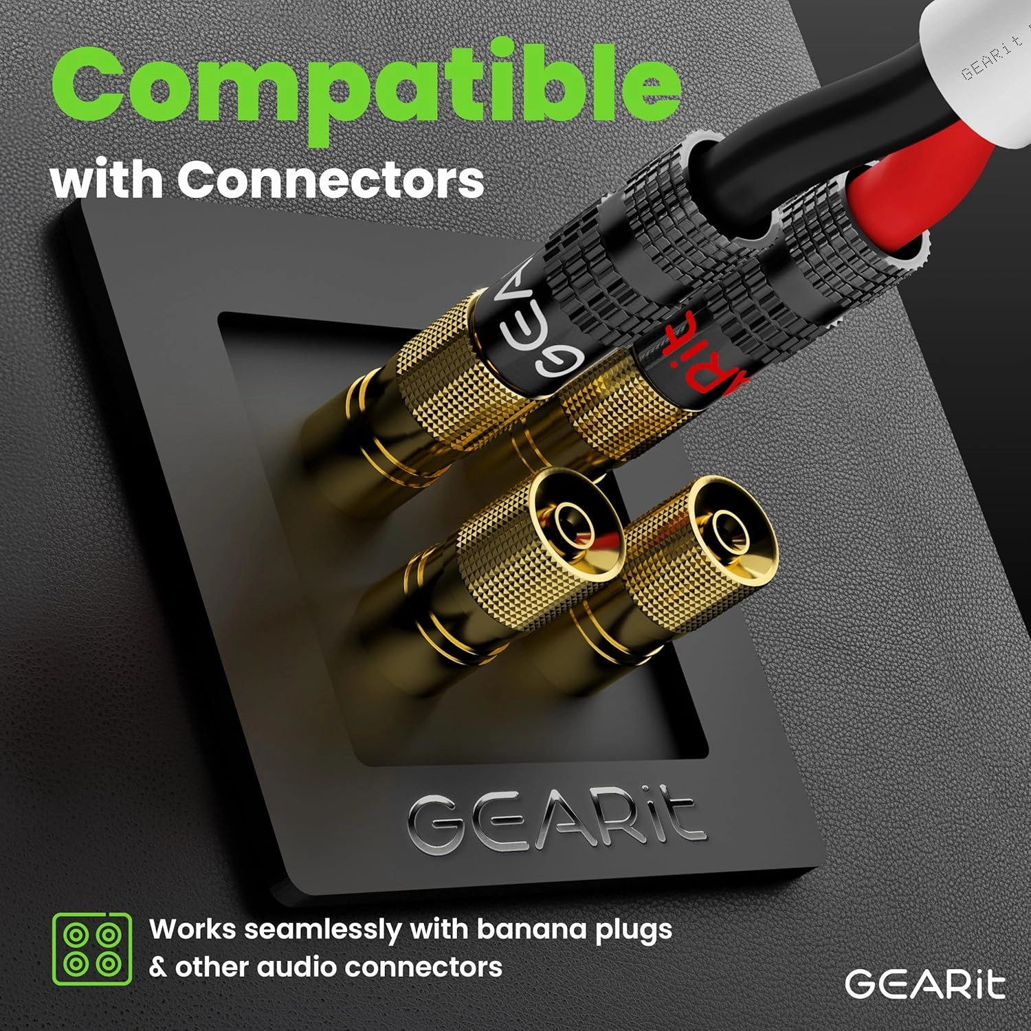GearIT 16/2 Speaker Wire (100 Feet) 16AWG Gauge - in Wall Audio Speaker Wire Cable / CL2 Rated / 2 Conductors - OFC Oxygen-Free Copper, White 100ft