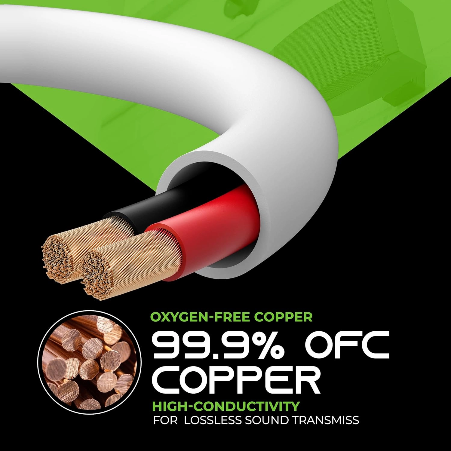 GearIT in-Wall Speaker Wire OFC 2x1.5mm (152.4 Meters - White) Oxygen-Free Copper - Hi-Fi Audio Cable for in-Wall / CL2 Rated / 2-Conductors - 16 Gauge AWG, 500 Feet