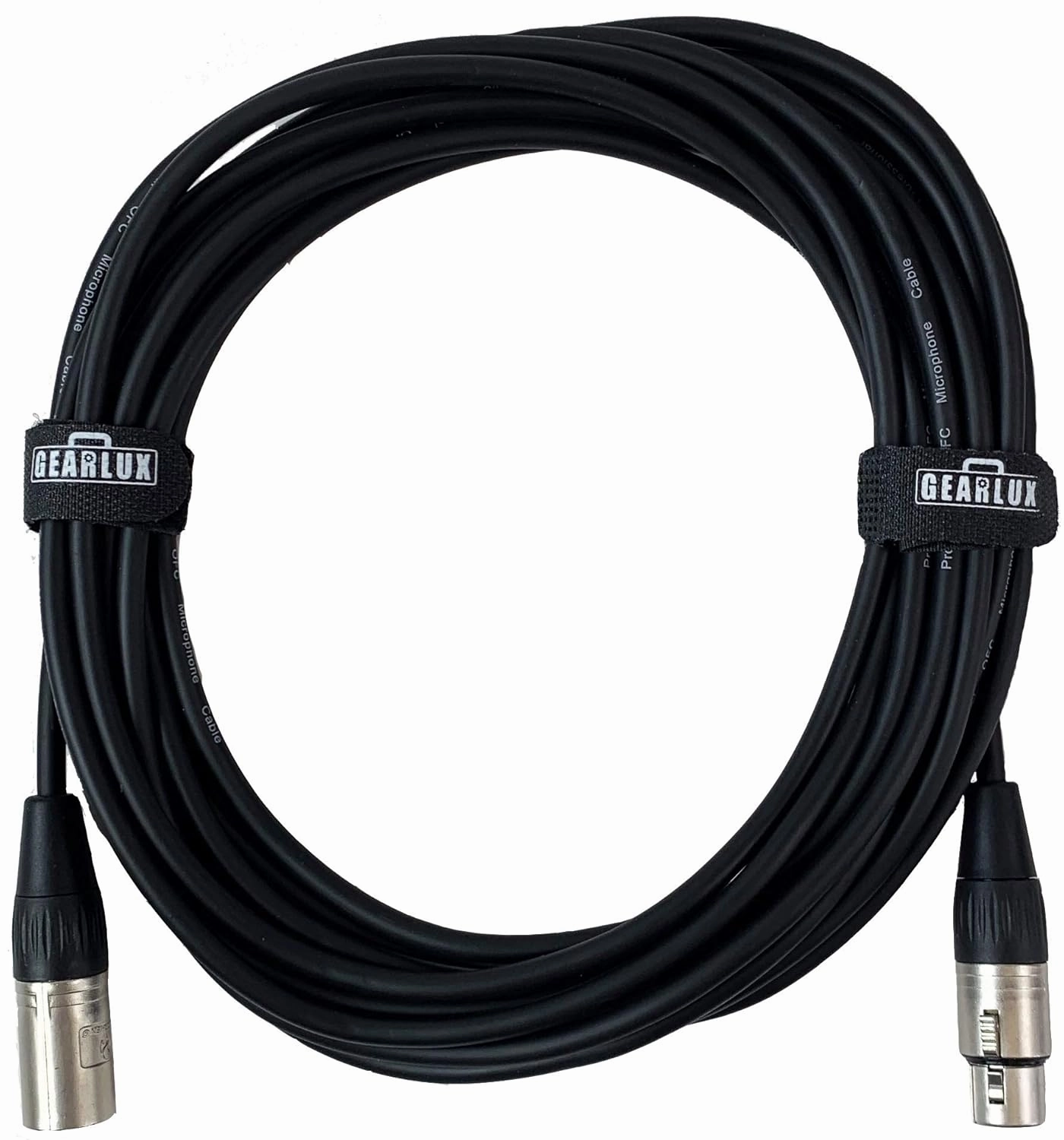 Gearlux XLR Microphone Cable, Fully Balanced, Male to Female, 25 Feet - 2 Pack