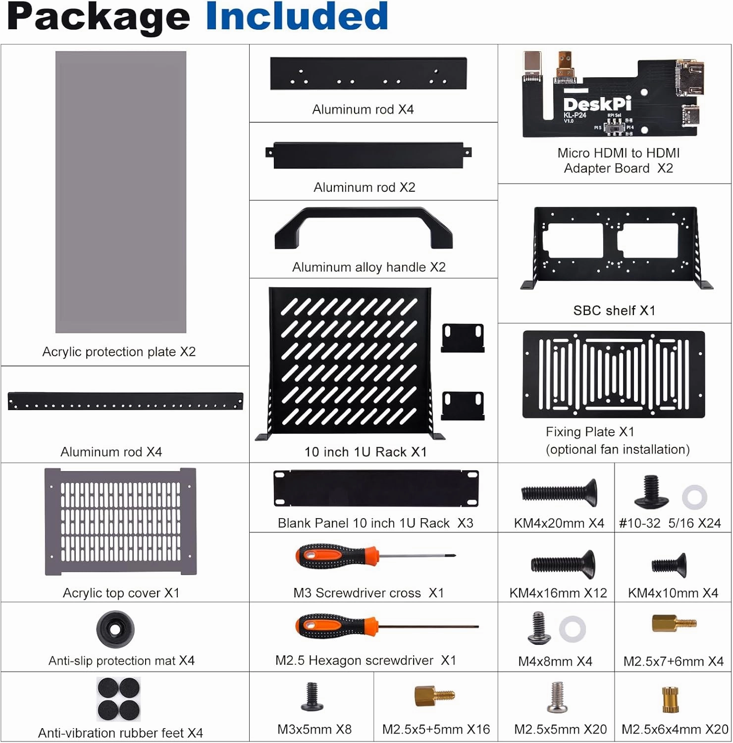 GeeekPi 8U Server Cabinet, 10 inch Server Rack for Network, Servers, Audio, and Video Equipment, DeskPi RackMate T1 Rackmount