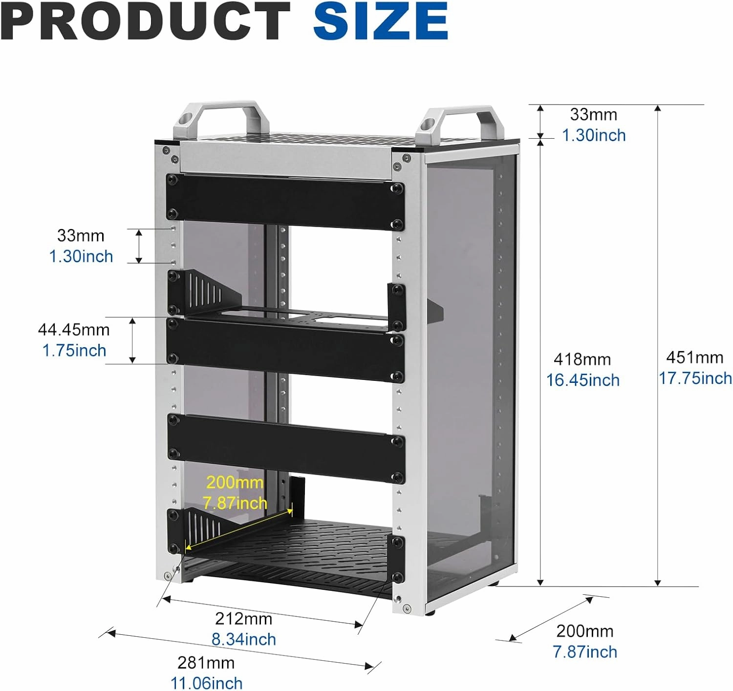 GeeekPi 8U Server Cabinet, 10 inch Server Rack for Network, Servers, Audio, and Video Equipment, DeskPi RackMate T1 Rackmount