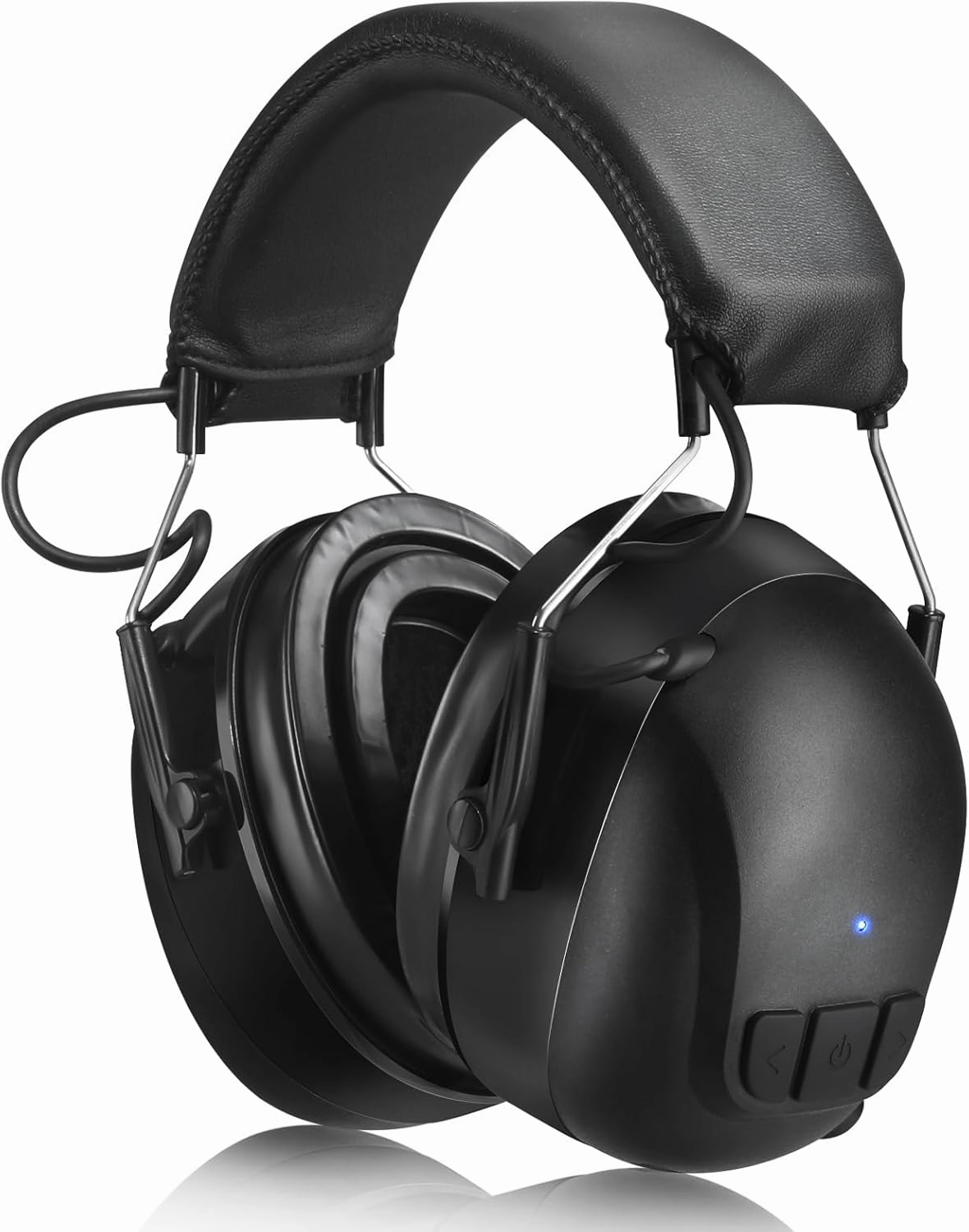 Gel Ear Pads Bluetooth 5.4 Hearing Protection Headphones, 30dB Noise Cancelling Headphones, 1200mAh Rechargeable Safety Earmuffs Bluetooth Ear Protection for Mowing noise cancelling headphones,ANC headphones,travel headphones,