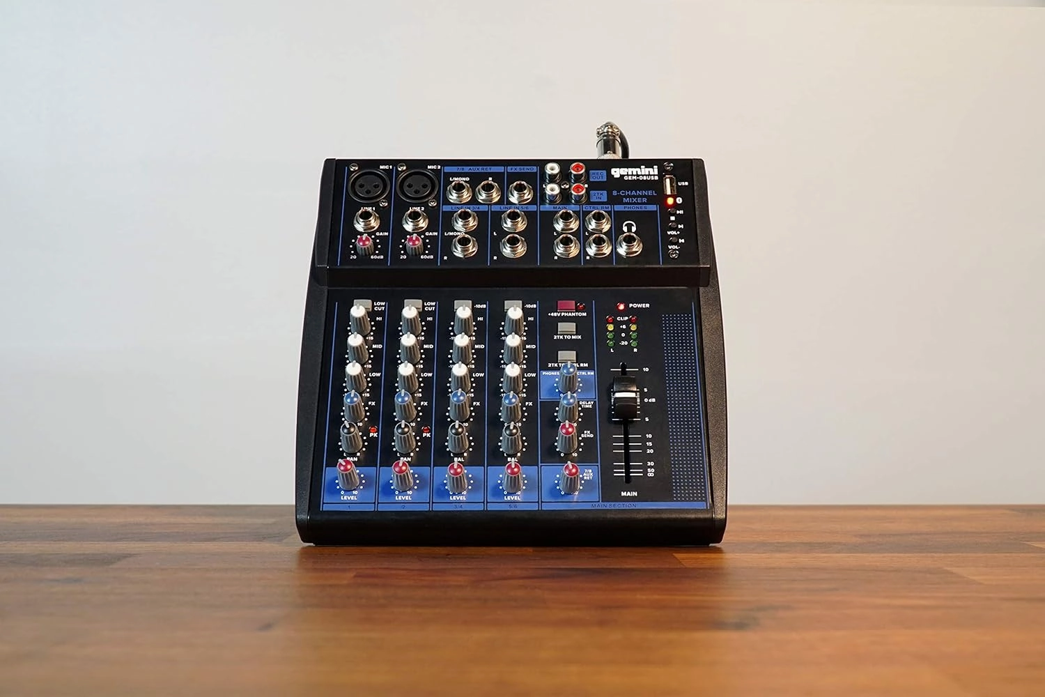 Gemini 8-Channel Audio Mixer with USB Playback, FX, EQ & Phantom Power  Mini Sound Mixer Board, DJ Mix Console, USB Mixer for Music, Podcast, Live Sound, Content Creation & Studio Recording