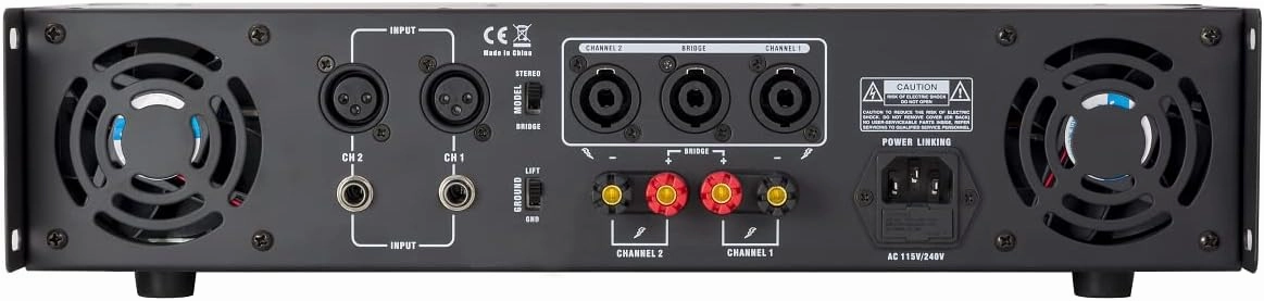 Gemini Professional 5000W 2-Channel Power Amplifier  High-Powered DJ & PA Audio Amp with XLR/RCA Inputs, Bridge Mode, Built-in Protection & Cooling for Live Sound & Installations