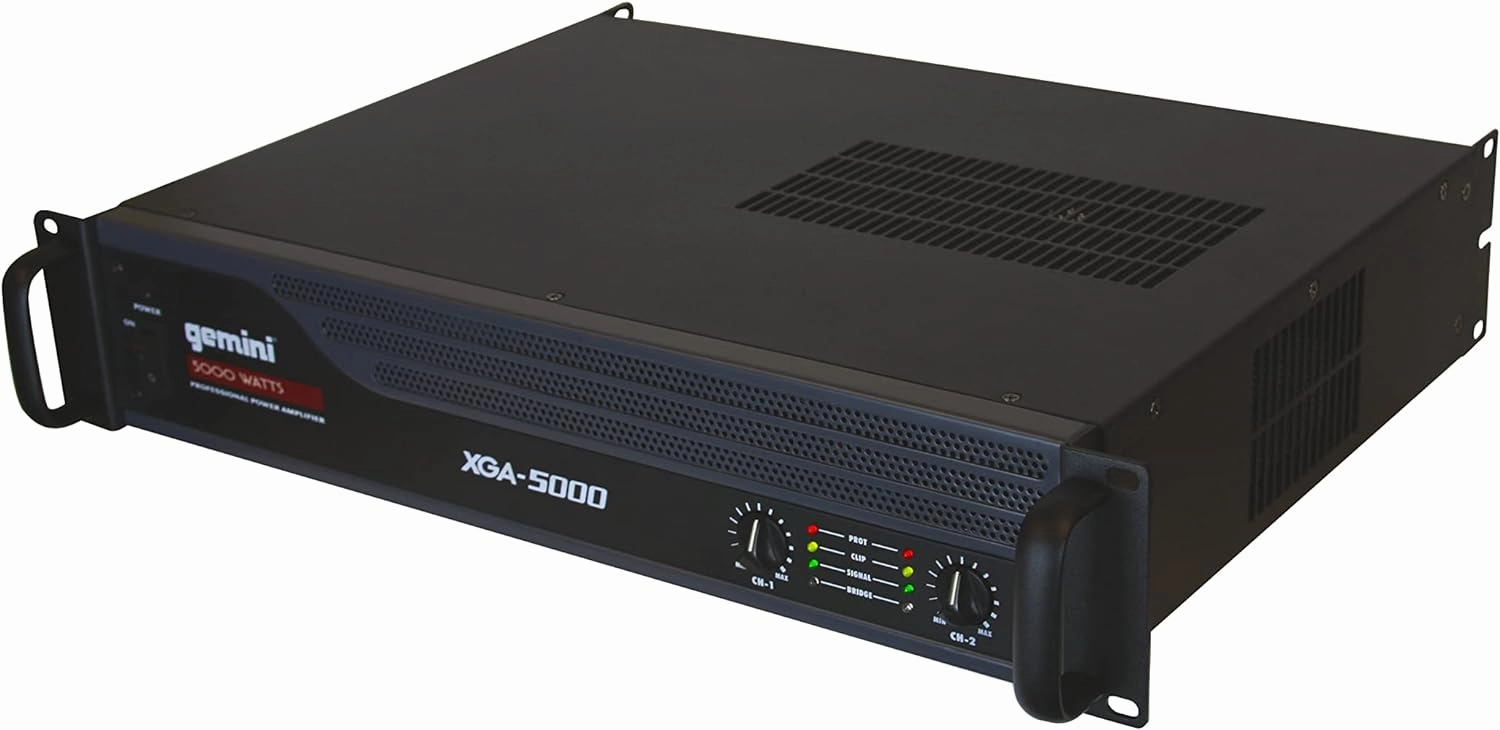 Gemini Professional 5000W 2-Channel Power Amplifier  High-Powered DJ & PA Audio Amp with XLR/RCA Inputs, Bridge Mode, Built-in Protection & Cooling for Live Sound & Installations wireless audio bridge,Bluetooth transmitter,WiFi audio link,