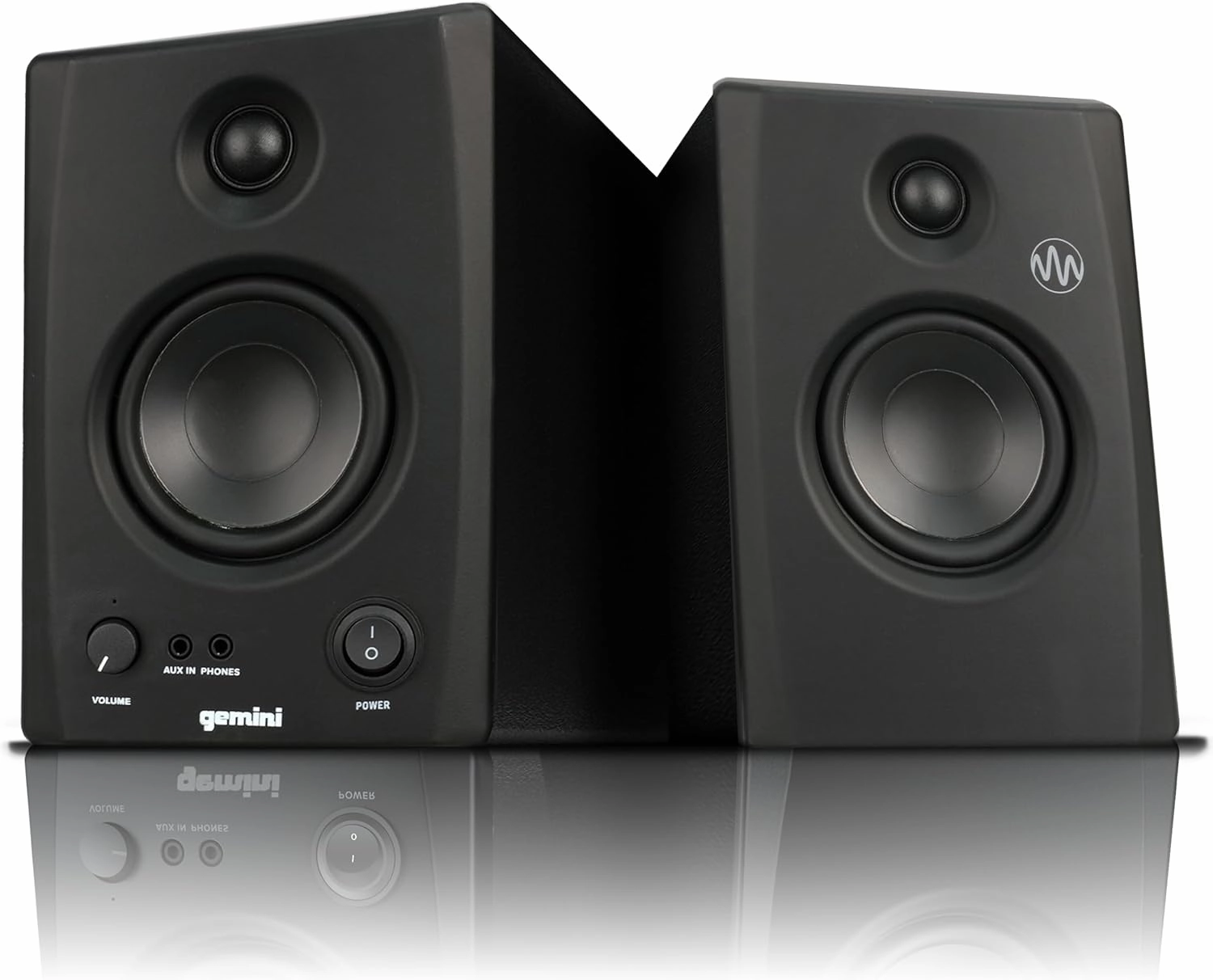 Gemini Sound SMX-3BT 100W Bluetooth Bookshelf Studio Monitor Speakers, Active/Passive Pair for PC, Turntables, Desktop, RCA/3.5mm Aux Input, Wood Cabinet, EQ Control, Perfect for Home Studio and DJs bookshelf speakers,compact stereo speakers,hi-fi shelf sp