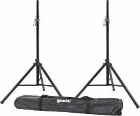Gemini Sound ST-Pack Heavy Duty Professional Audio Universal DJ Fold-Out Telescoping Tripod Steel Speaker Stands (Set of 2), Up to 80" Inches Tall, 200lb Weight Capacity with Carry Bag Included,Black speaker stands,monitor stands,floor speaker holders