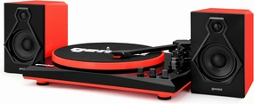 Gemini Sound TT-900 - Stylish 3-Speed Turntable with Wireless Bluetooth, Pitch Control, and Powerful 50W Speakers (Red) direct-drive turntable,DJ turntable,hi-torque vinyl deck,
