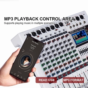 GF8PRO Professional 8-Channel DJ Console - With 7 Stage Equalizer, 99 Reverb Effects, LCD Color Screen, Independent Mute Function for Stage Performance and Karaoke mixer console,audio mixing desk,DJ console,